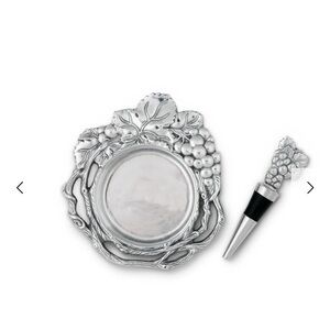 Arthur Court Grape Wine Coaster and Stopper Set